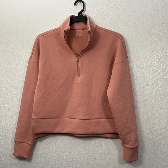 Calia Soft Scuba Golf 1/4 Zip Crop Pullover Top Sweatshirt - Picture 5 of 11